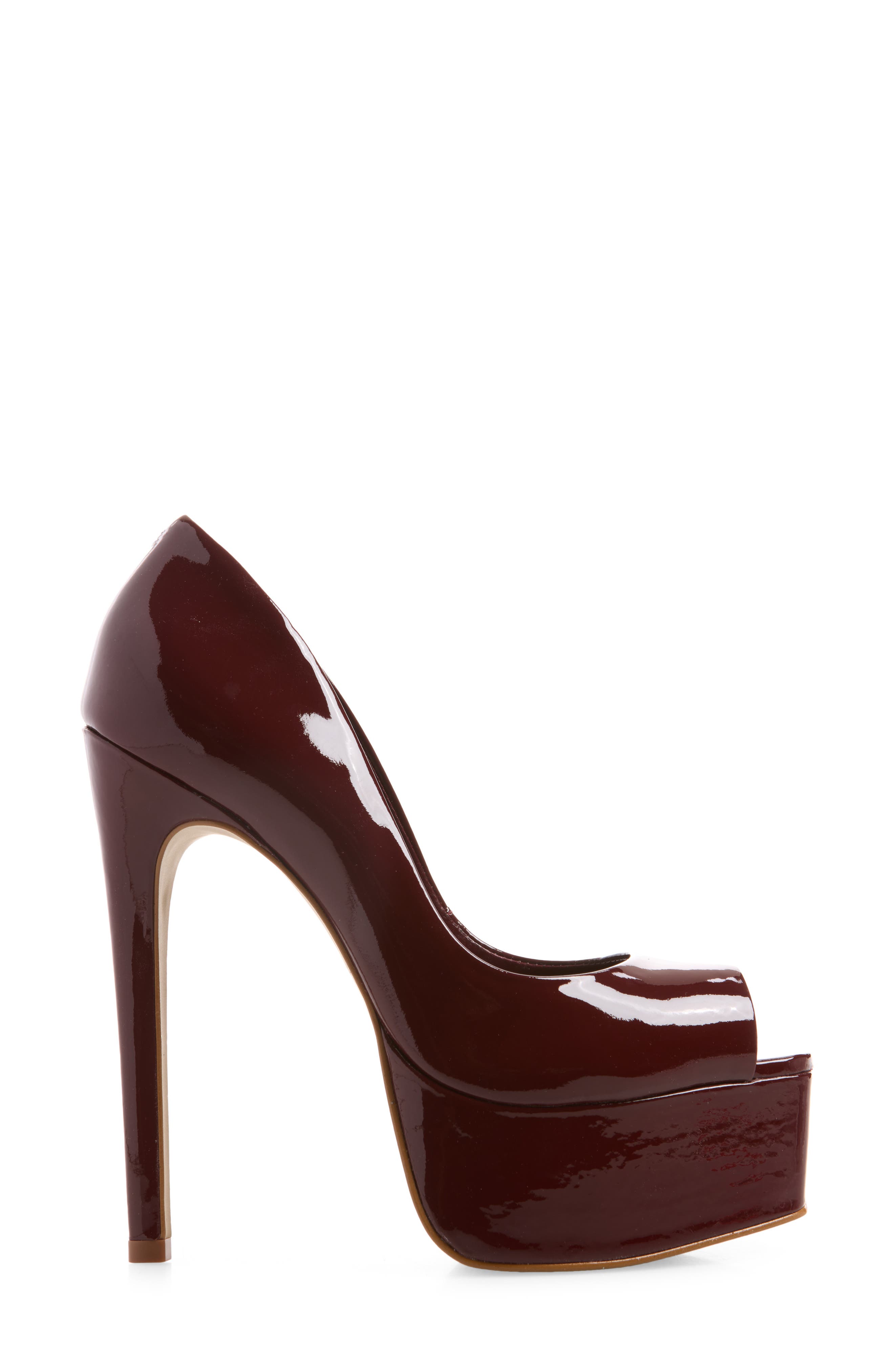 Steve Madden Ives Platform Sandal, Alternate, color, Burgundy Patent
