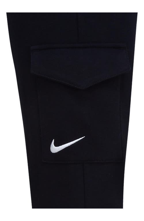 3 Brand Kids' Fleece Cargo Joggers In Black