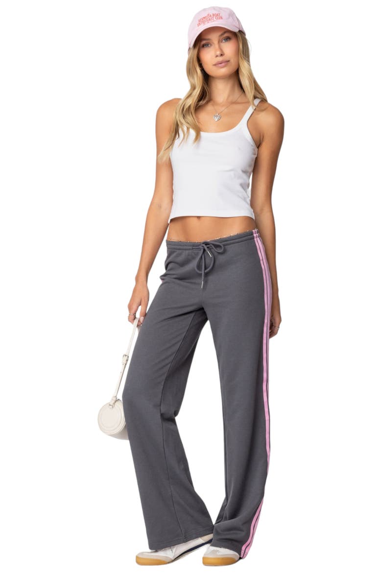 Averie Stripe Sweatpants, Alternate, color, GRAY