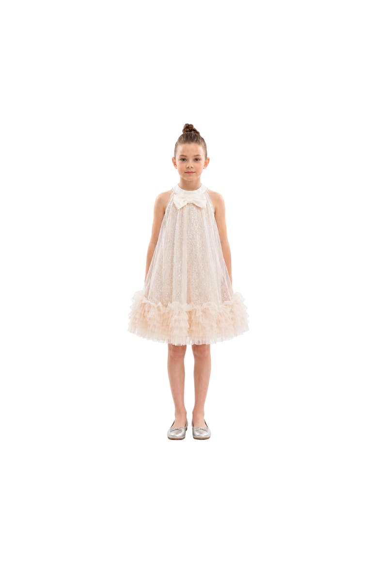 Tansy Petal Cascade Dress, Alternate, color, Beige