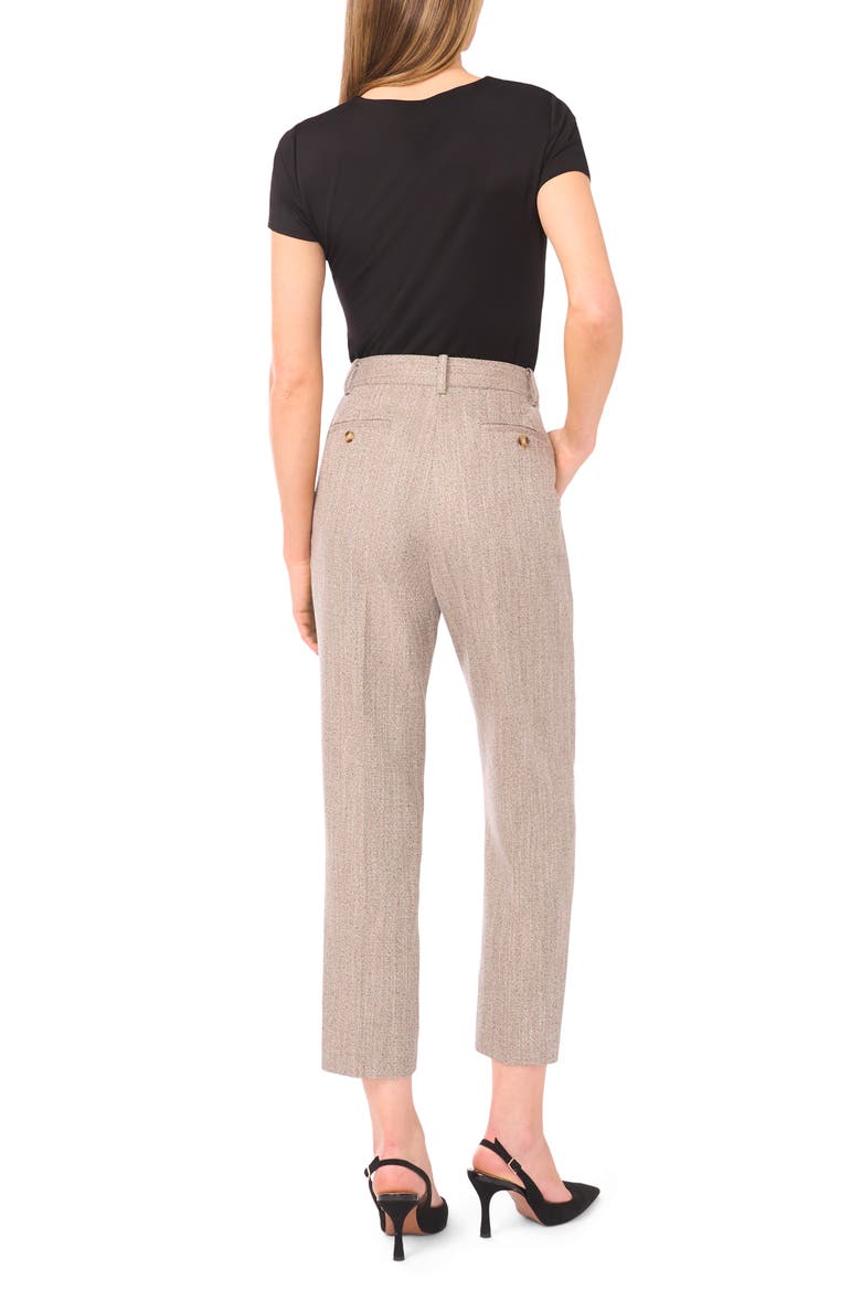 Easy High Waist Herringbone Crop Pants, Alternate, color, TAUPE BISQUE