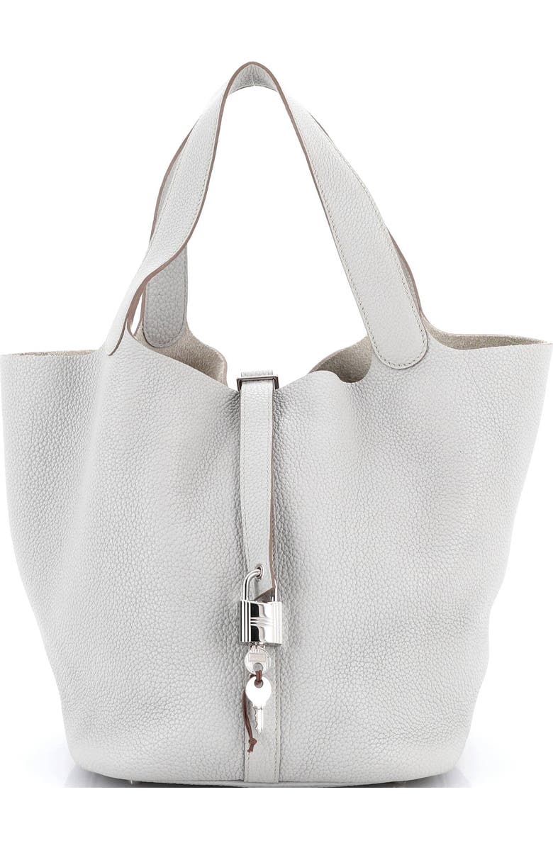 Pre-Owned Hermes Picotin Lock Bag Clemence GM, Main, color, Gris Perle
