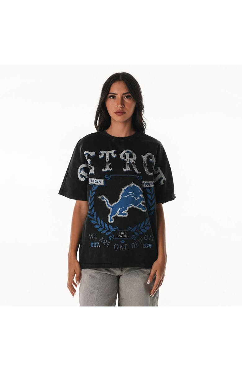 THE WILD COLLECTIVE Women's The Wild Collective Black Detroit Lions Oversized Laurel Graphic Dolman T-Shirt, Main, color, Black