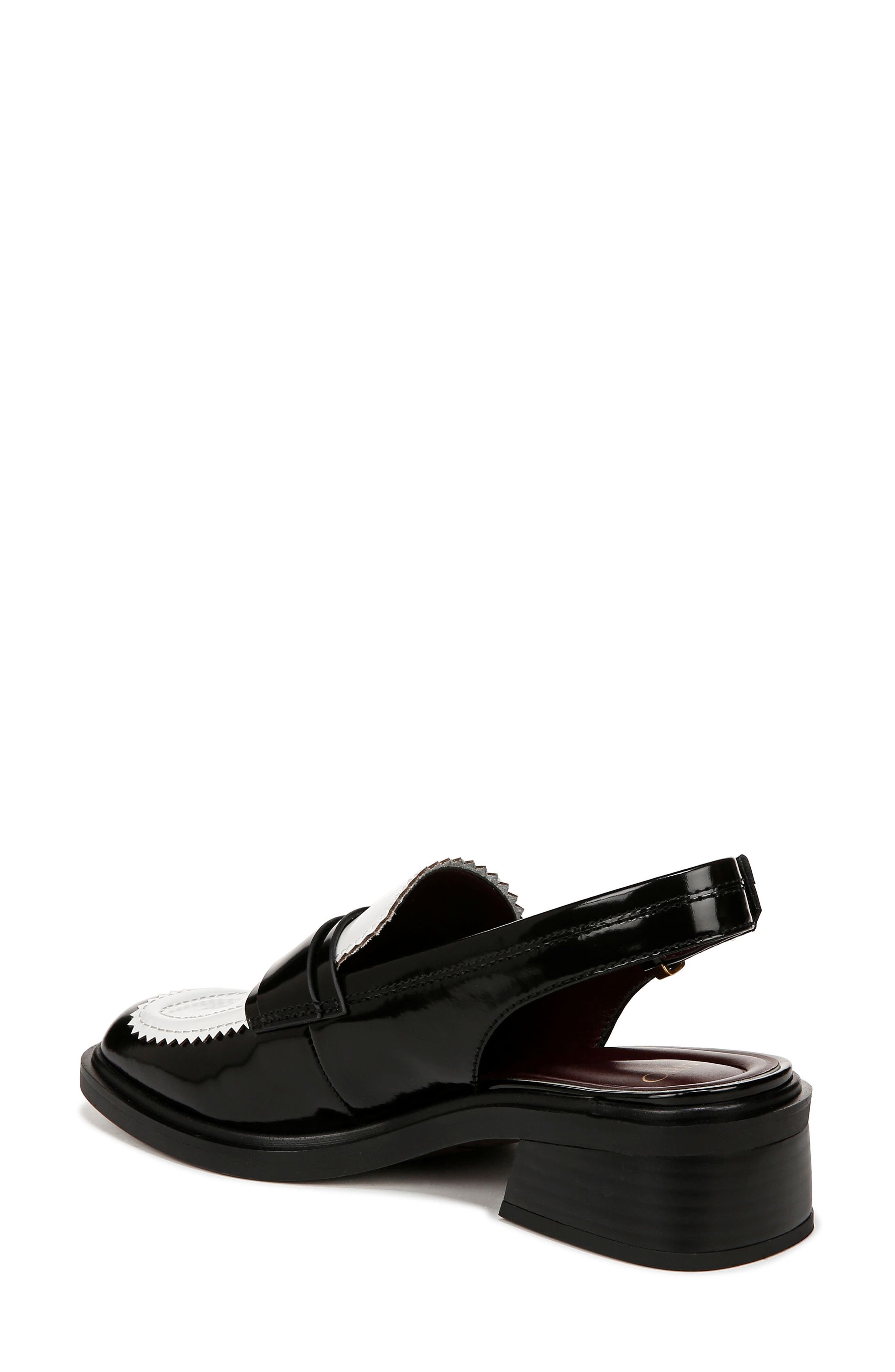 Gianna Slingback Loafer, Alternate, color, BLACK/ WHITE