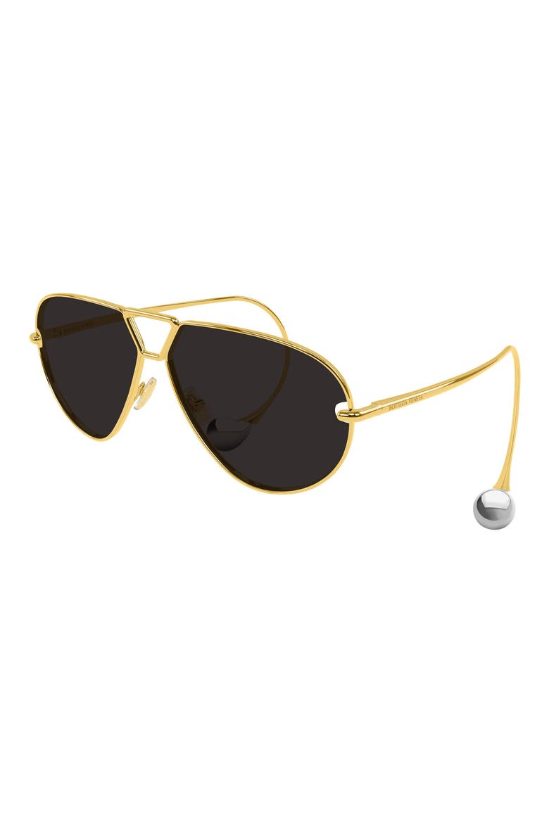 64mm Aviator Sunglasses, Alternate, color, GOLD