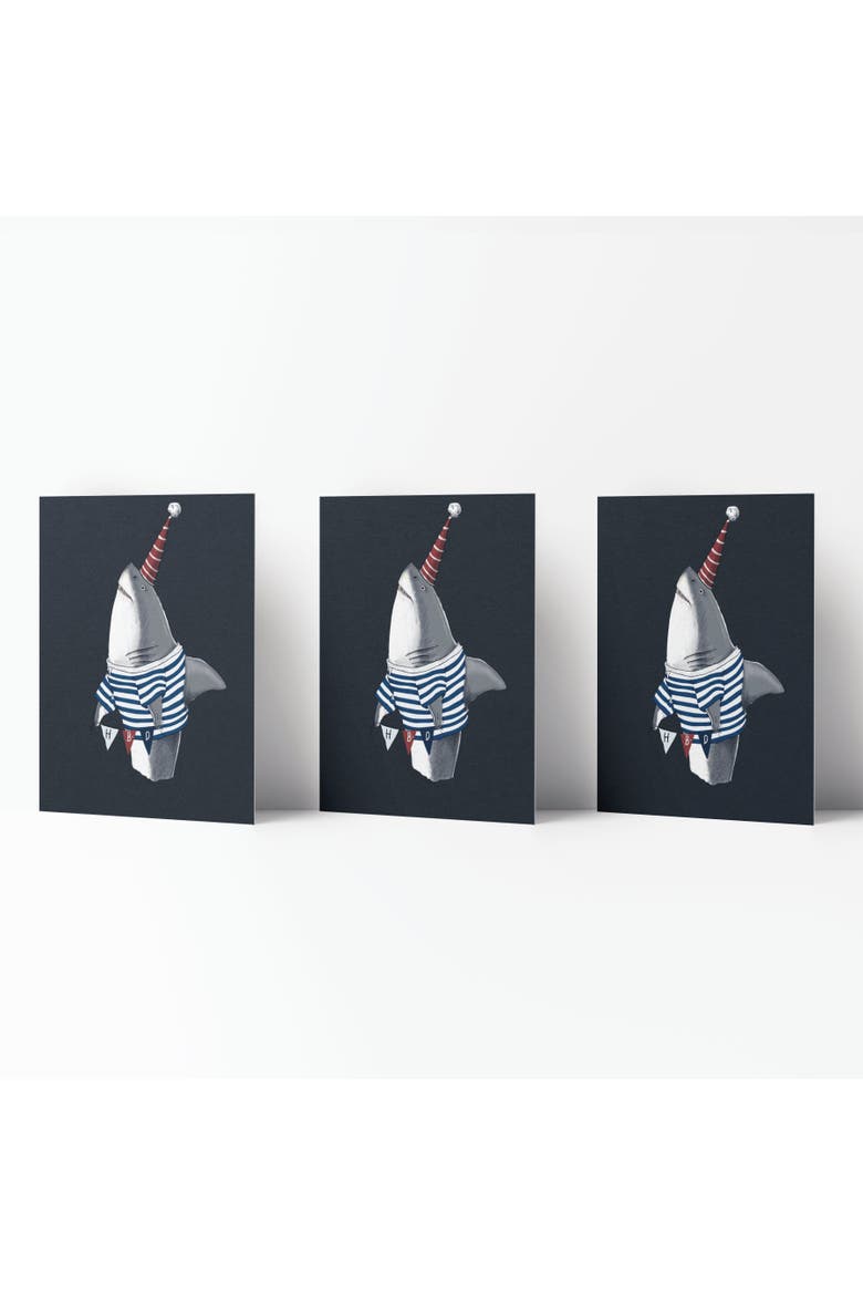 Happy Birthday Greeting Card Pack (3ct) "Shark HBD", Main, color, Multi-Pack