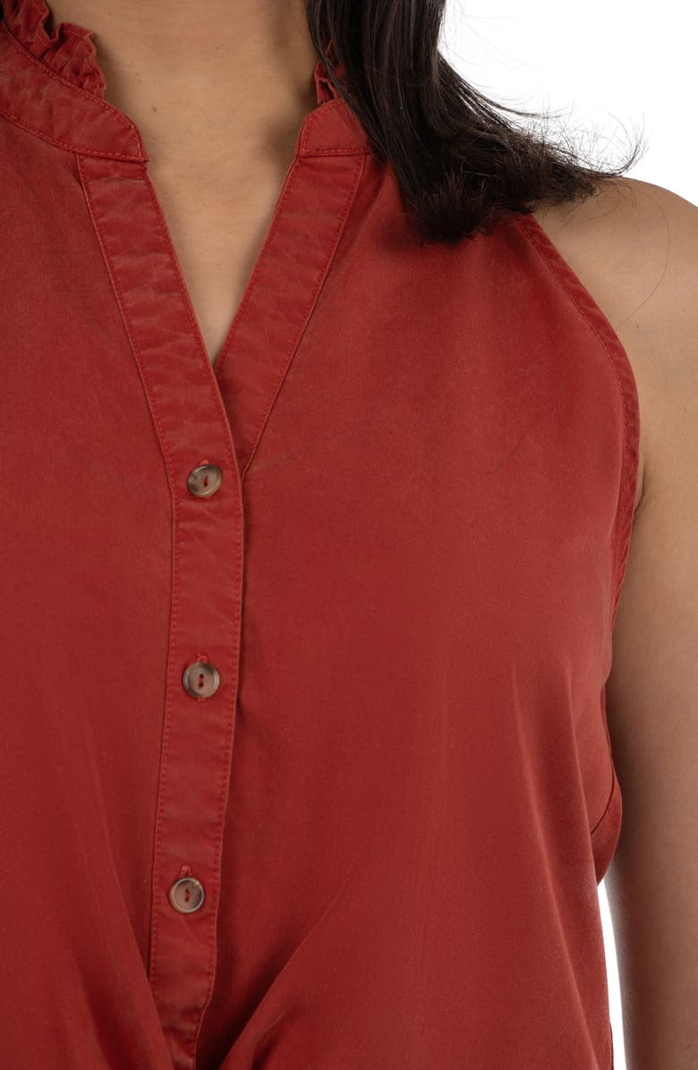 KUT from the Kloth Hester Twist Sleeveless Button-Up Top, Alternate, color, Terracotta