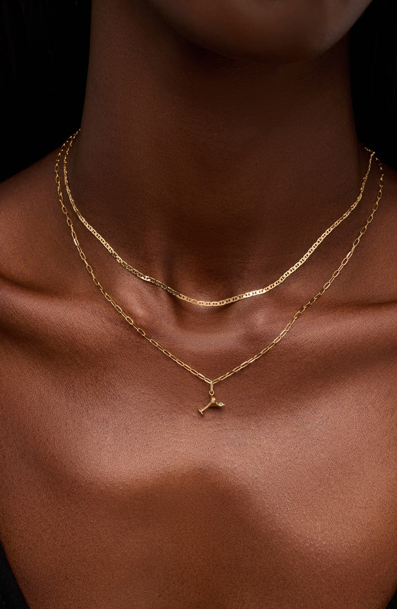 Ana Luisa Solid Yellow Gold - Martini Charm Necklace, Alternate, color, Gold