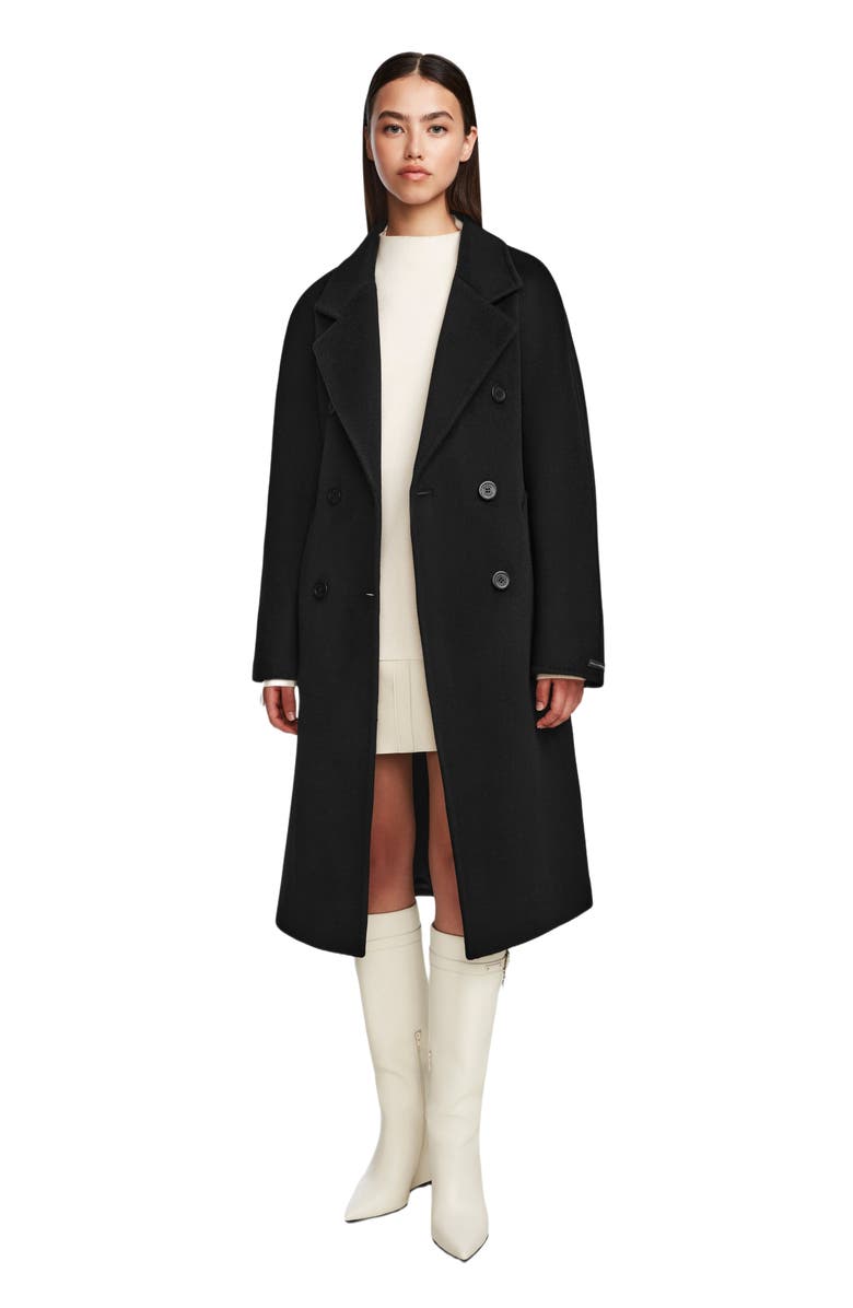 Rudsak KOURT W Women
s Double Breasted Wool Coat in Espresso, Alternate, color, Black