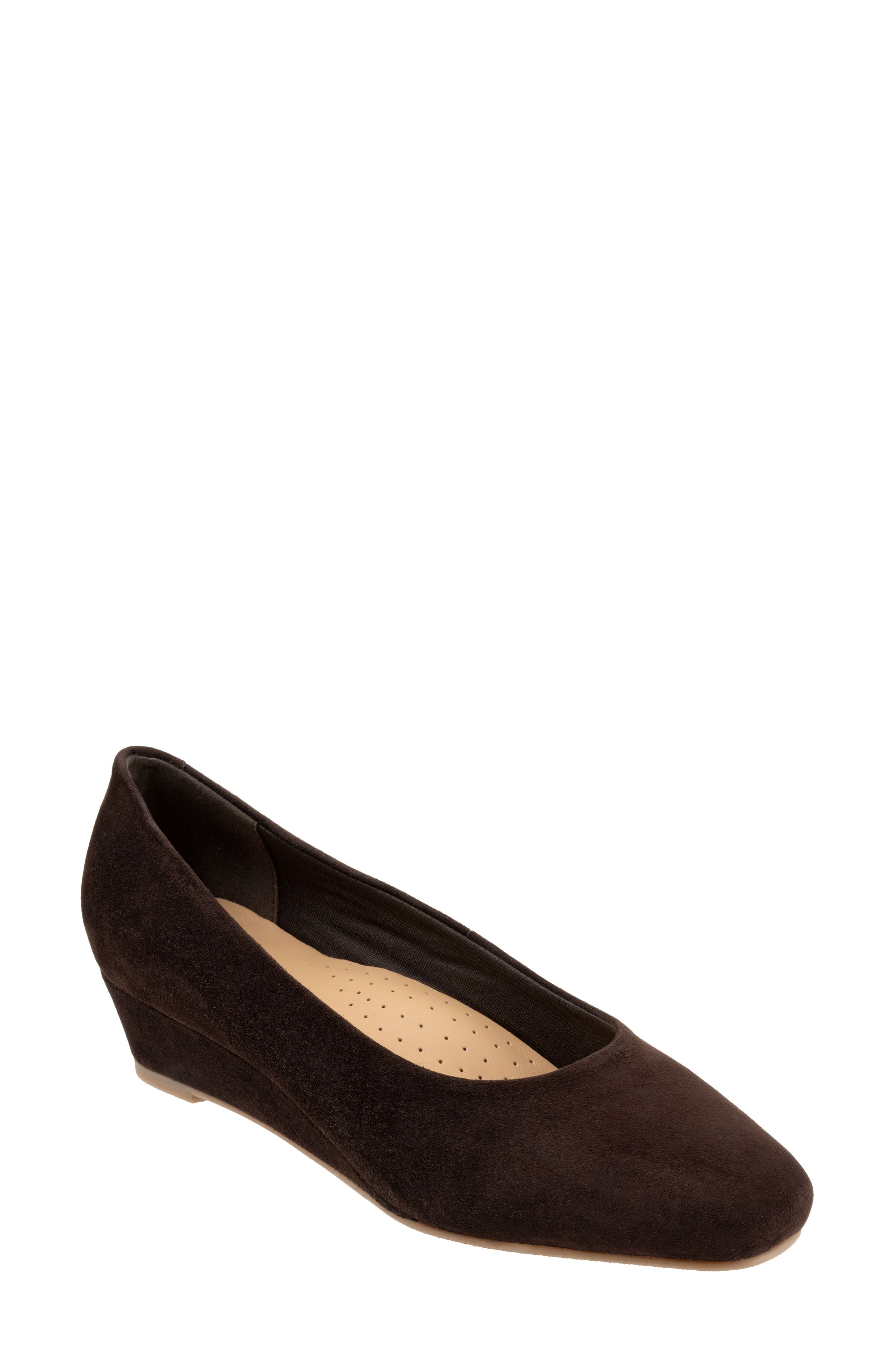 Denisse Wedge Pump, Main, color, BROWN SUEDE