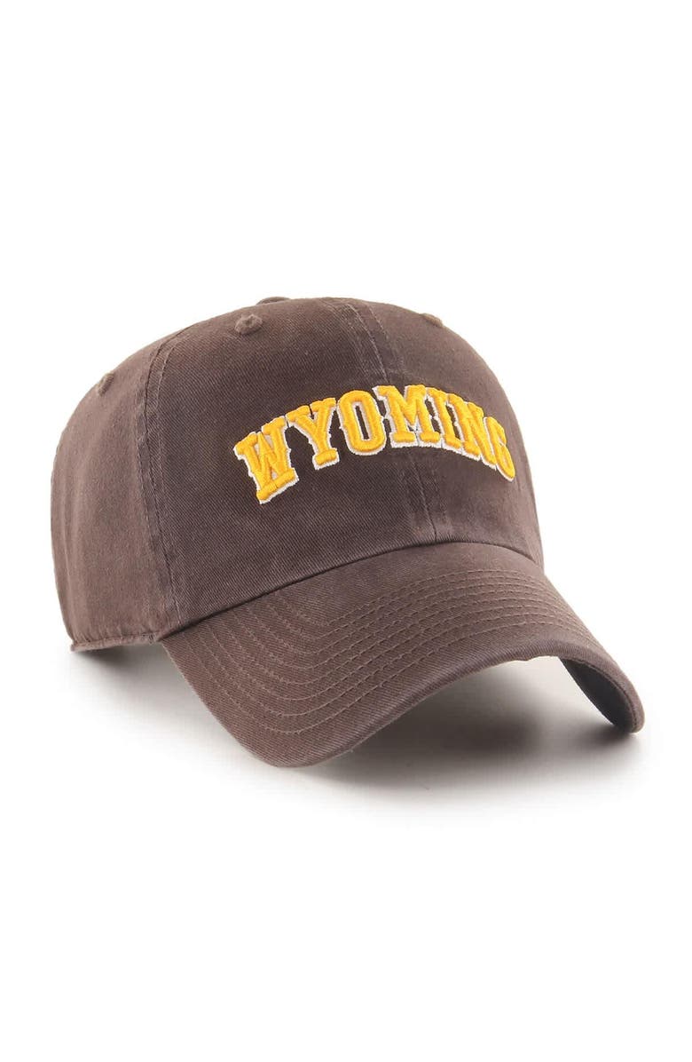 '47 Men's '47 Brown Wyoming Cowboys Script Clean Up Adjustable Hat, Alternate, color, 
