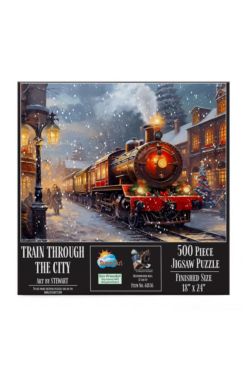 Sunsout Train Through the City 500 piece Jigsaw Puzzle for Adults, Alternate, color, Multicolor