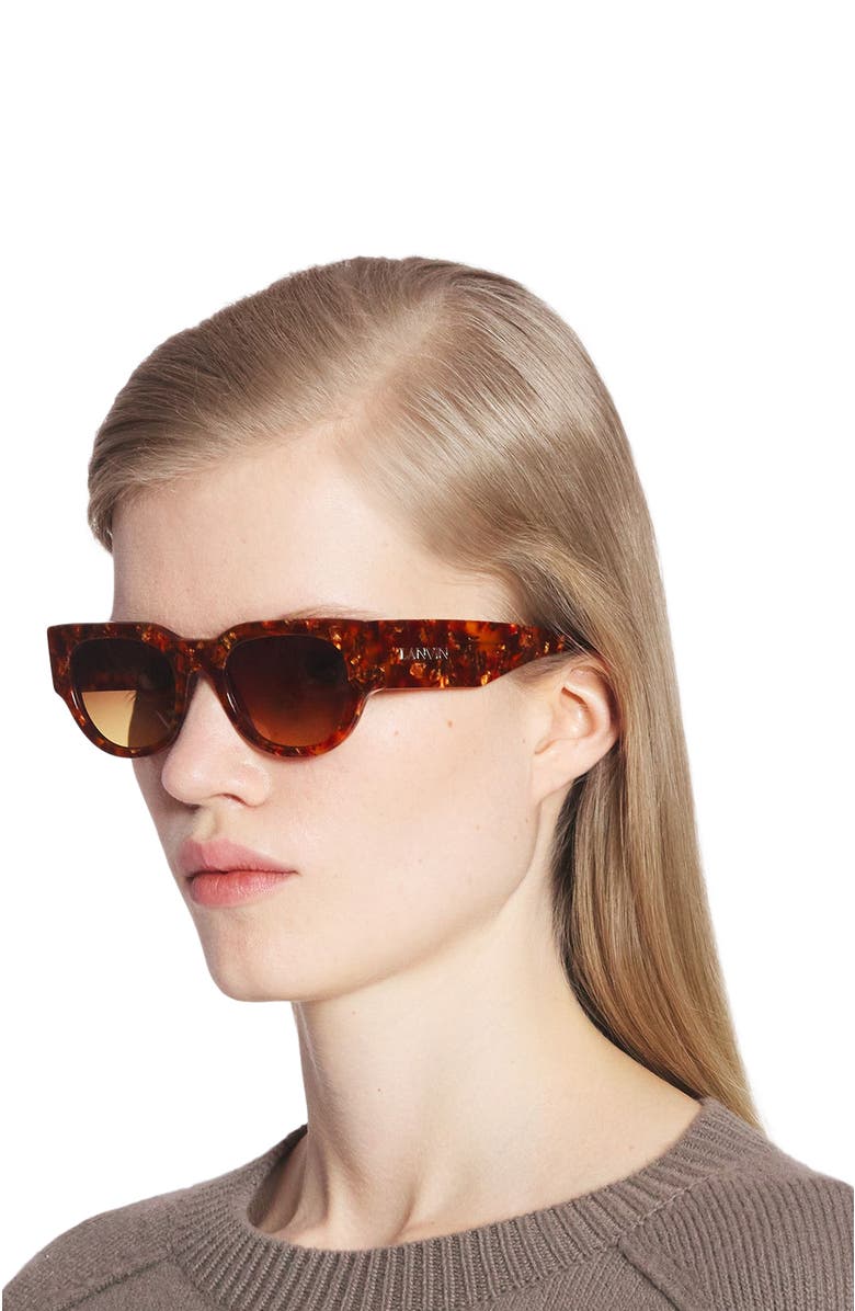 Lanvin Signature Sunglasses, Alternate, color, Amber-Turtoise