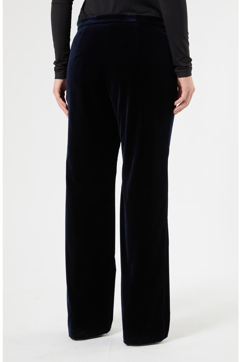 Mitico Stretch Velvet Straight Leg Trousers, Alternate, color, MIDNIGHT BLUE