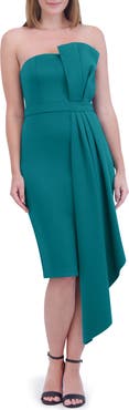 Eliza J Strapless Scuba Crepe Cocktail Dress