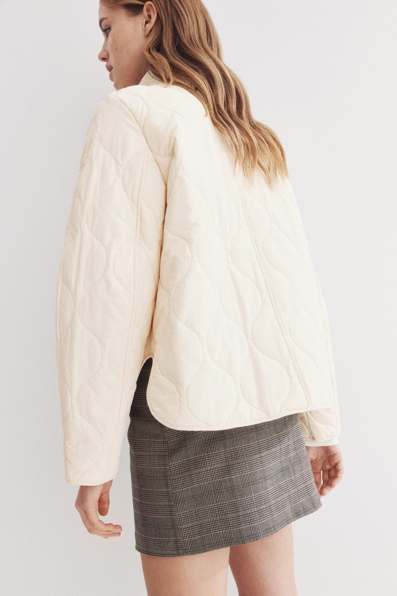 Oversized Quilted Jacket, Alternate, color, Cream
