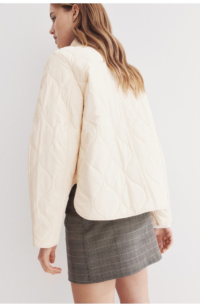 H&M Oversized Quilted Jacket, Alternate, color, Cream