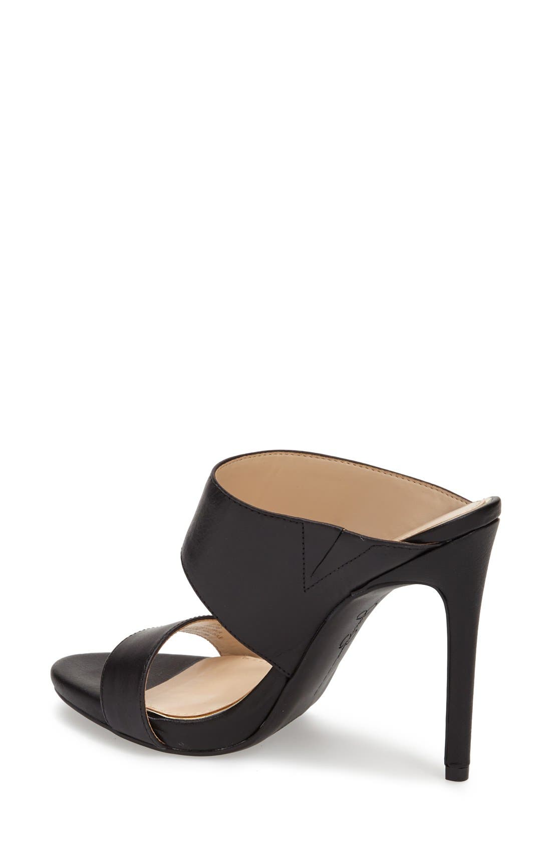 'Romy' Leather Platform Mule, Alternate, color, BLACK