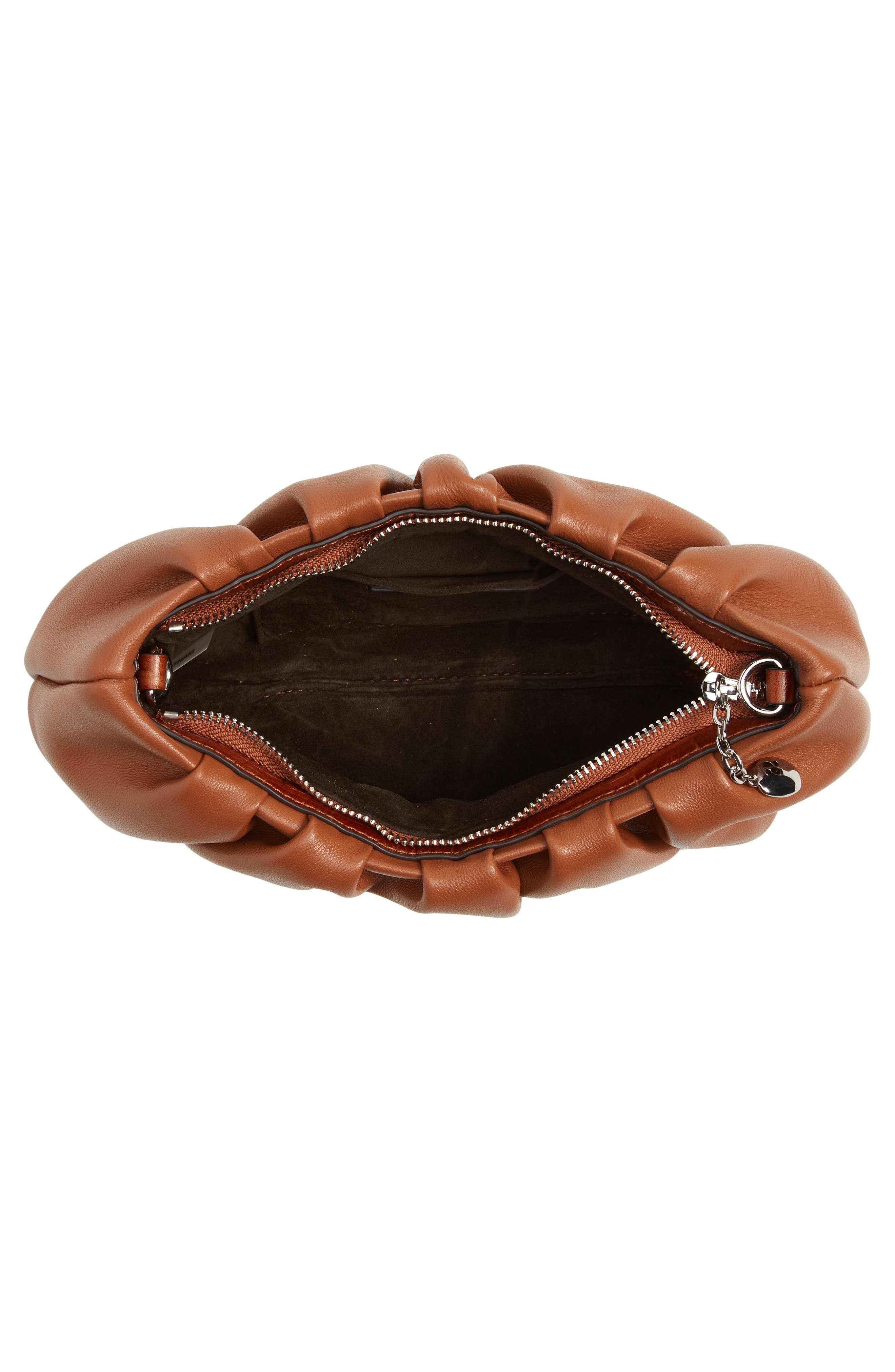 STAUD Bean Leather Clutch, Alternate, color, Tan