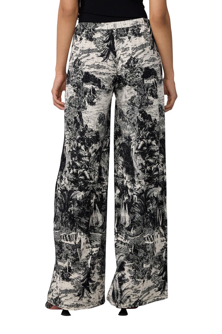 Malia Toile Print Wide Leg Jersey Pants, Alternate, color, PAYSAGE BLACK