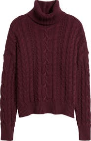 Lauren Ralph Lauren Combed Cable Knit Long Sleeve Turtleneck Sweater