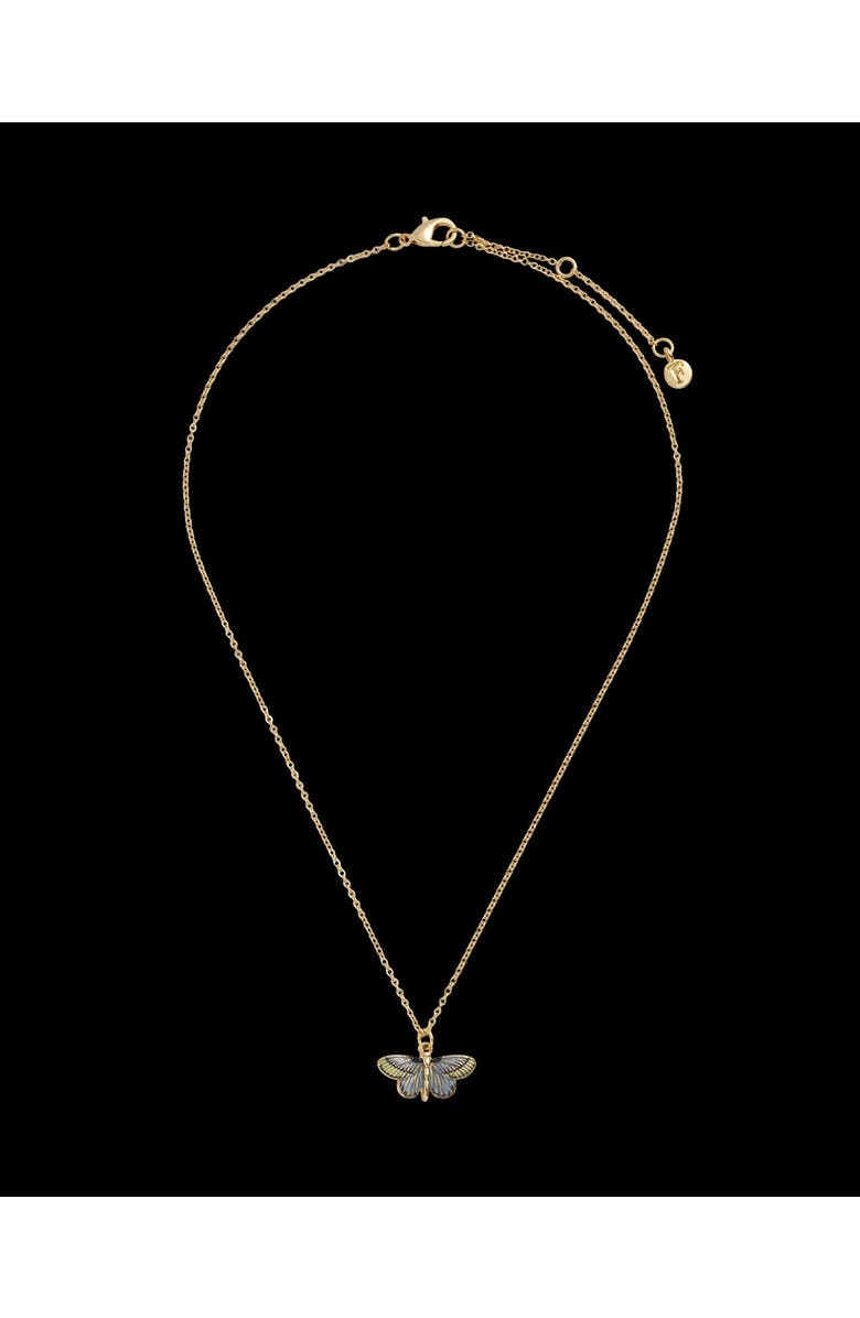 Fable England Deco Butterfly Blue Necklace, Alternate, color, Multi & Gold