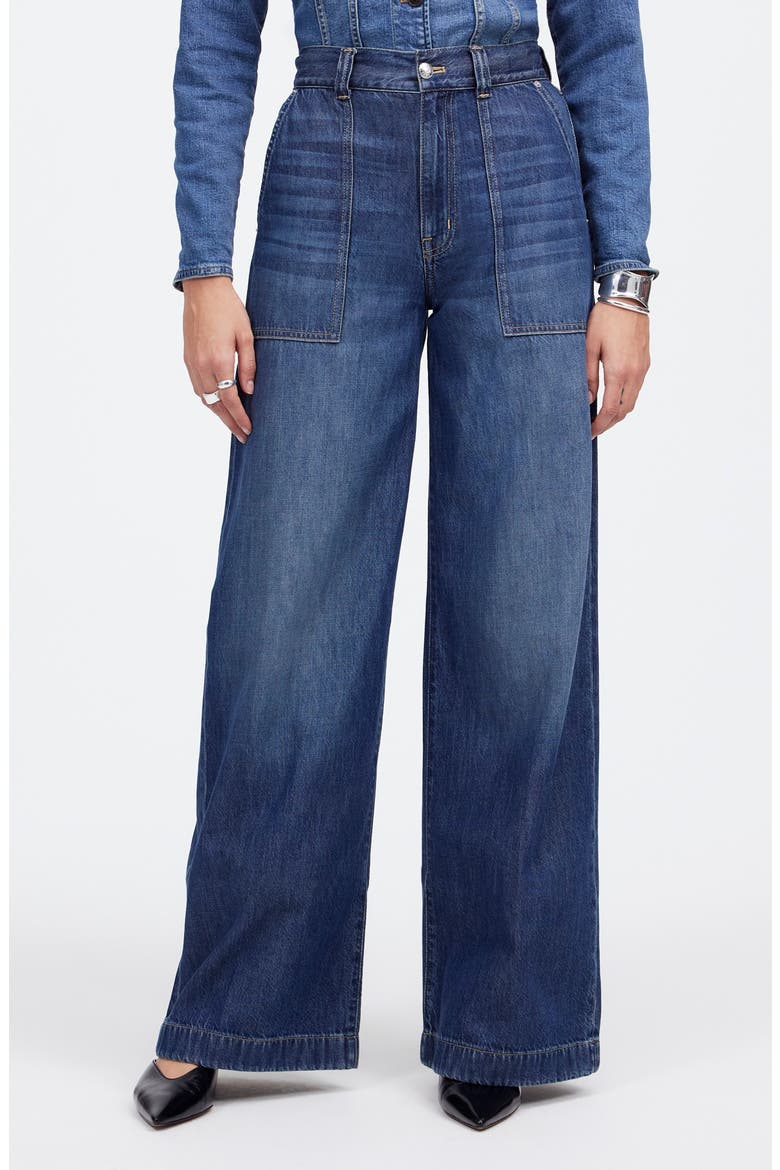 Airy Superwide Leg Utility Jeans, Main, color, LINDEWOOD WASH