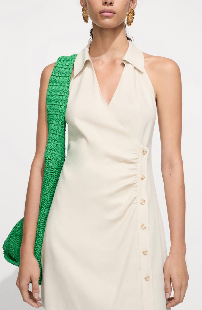 MANGO Cozy Button Front Minidress, Alternate, color,