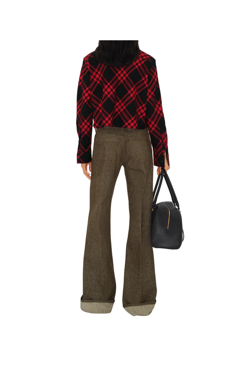 Burberry Cropped Check Cotton Shirt, Alternate, color, 