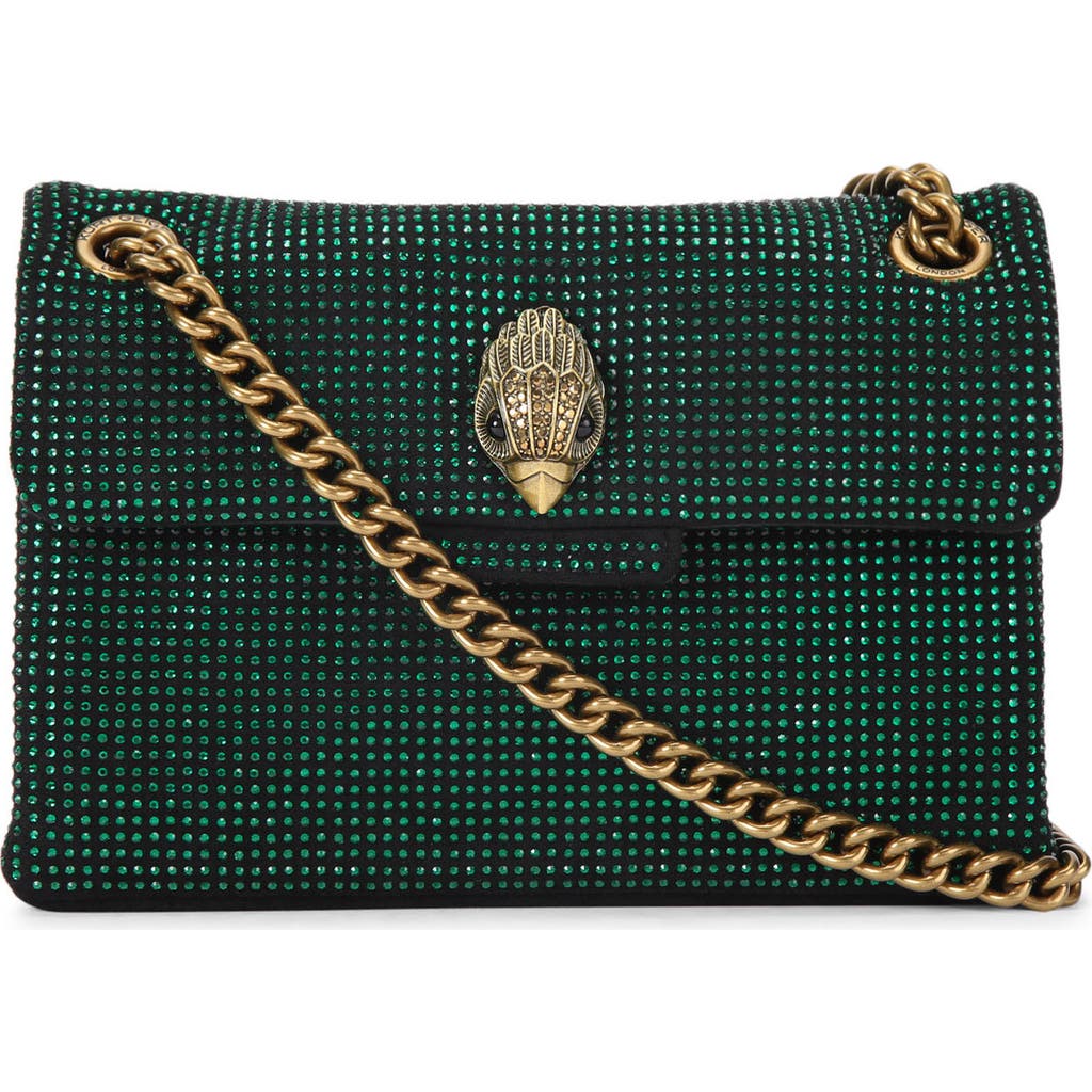 Kurt Geiger London Mini Kensington Embellished Fabric Convertible Crossbody Bag In Green