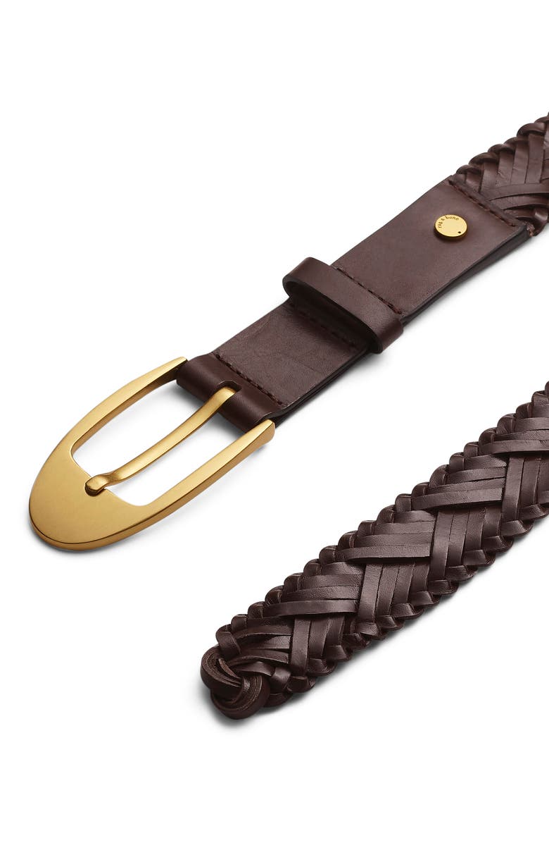 rag & bone Gemma Woven Leather Belt, Alternate, color, Dark Espresso