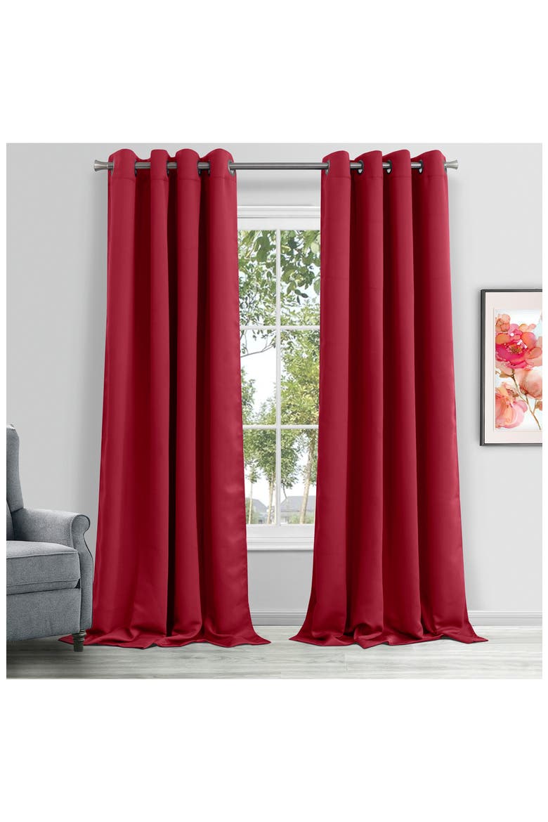 Single Blackout Panel Curtain, Main, color, RED