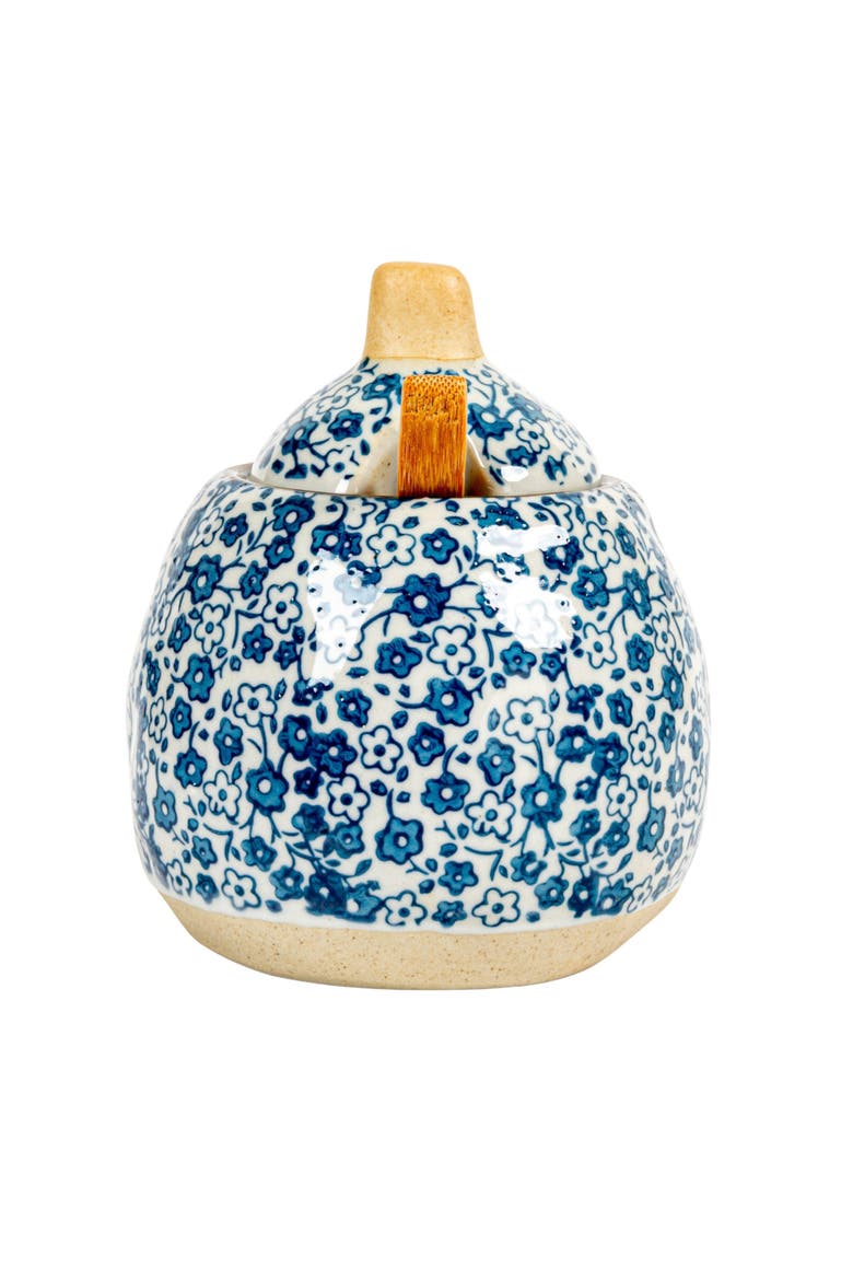 Hand-Painted Stoneware Sugar & Creamer, Set of 2, Alternate, color, Blue
