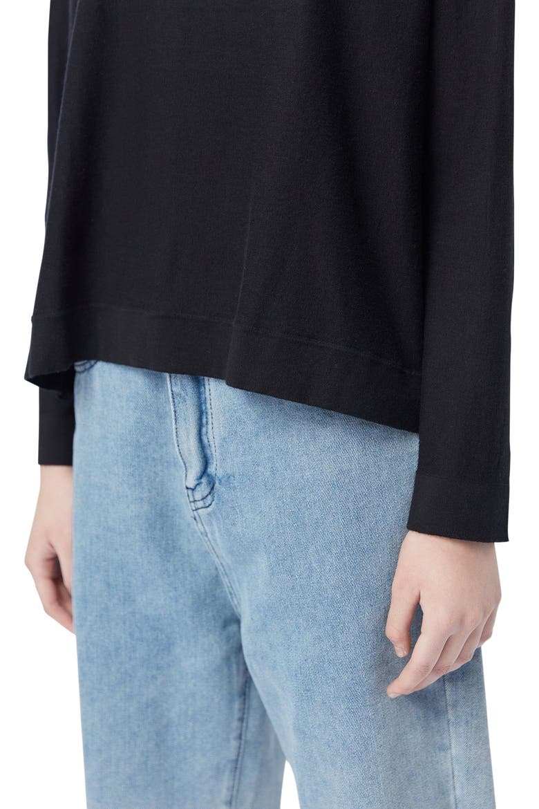 Boatneck Cotton Silk Cashmere Blend Sweater, Alternate, color, black