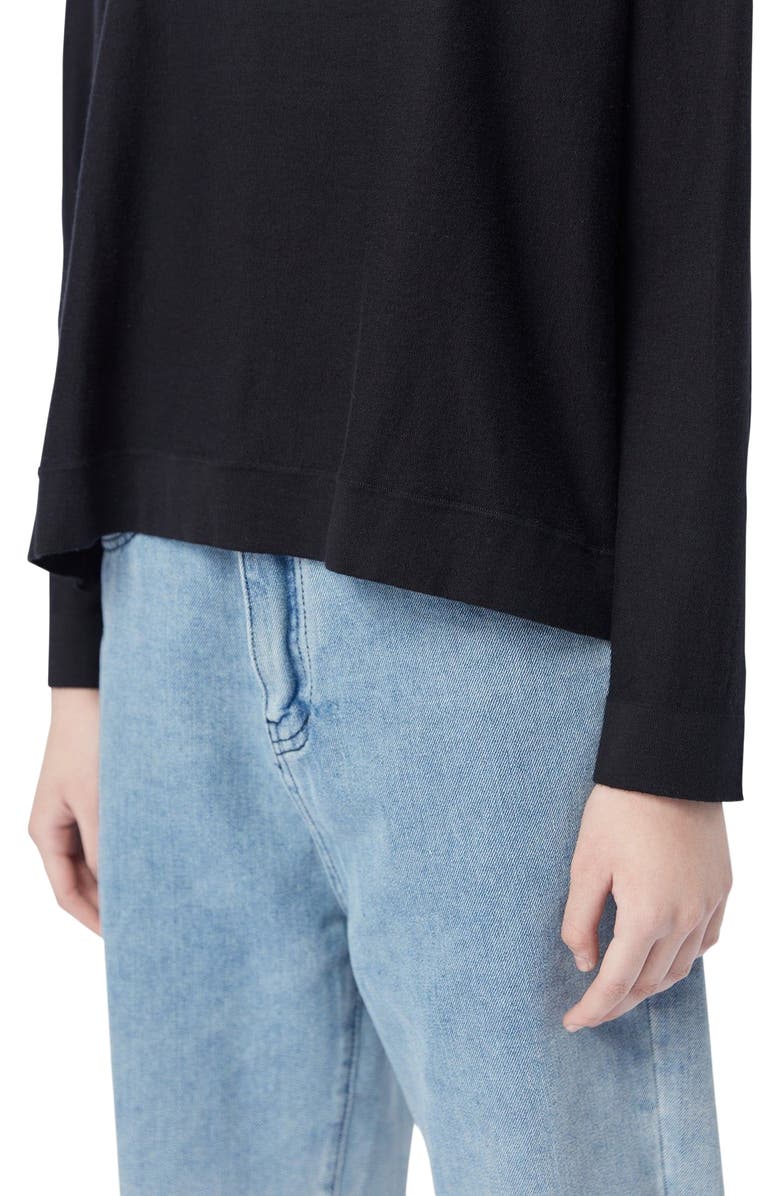 GOBI Mongolian Cashmere Boatneck Cotton Silk Cashmere Blend Sweater, Alternate, color, Black