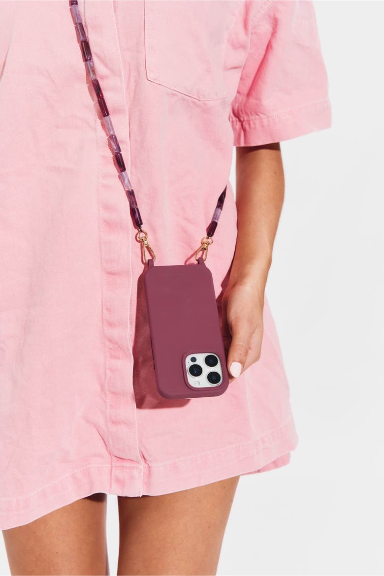 Julia Phone Chain, Alternate, color, Burgundy