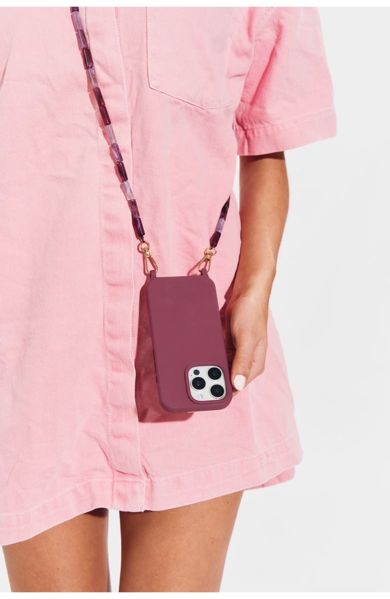 Cordée Cases Julia Phone Chain, Alternate, color, Burgundy