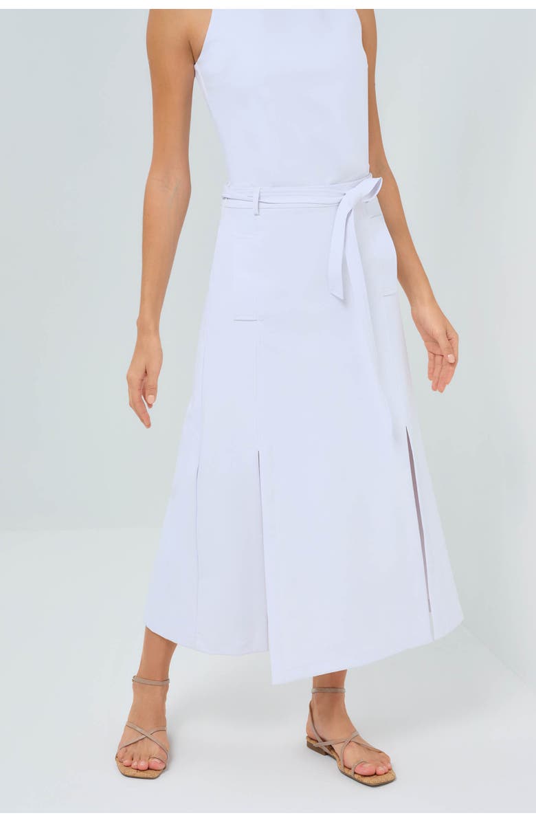 Anatomie Galina Performance Twill Belted Skirt, Alternate, color, White