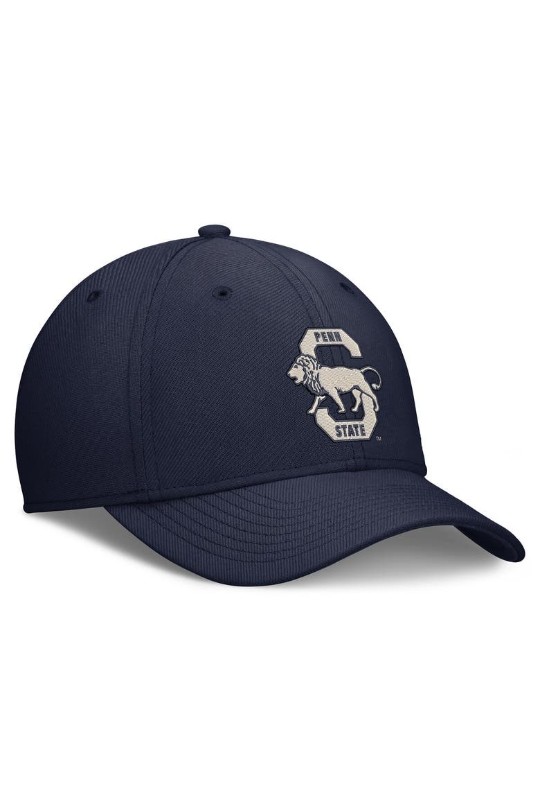 Men's Nike  Navy Penn State Nittany Lions Dri-FIT Vintage Rise Swooshflex Flex Hat, Alternate, color, Navy