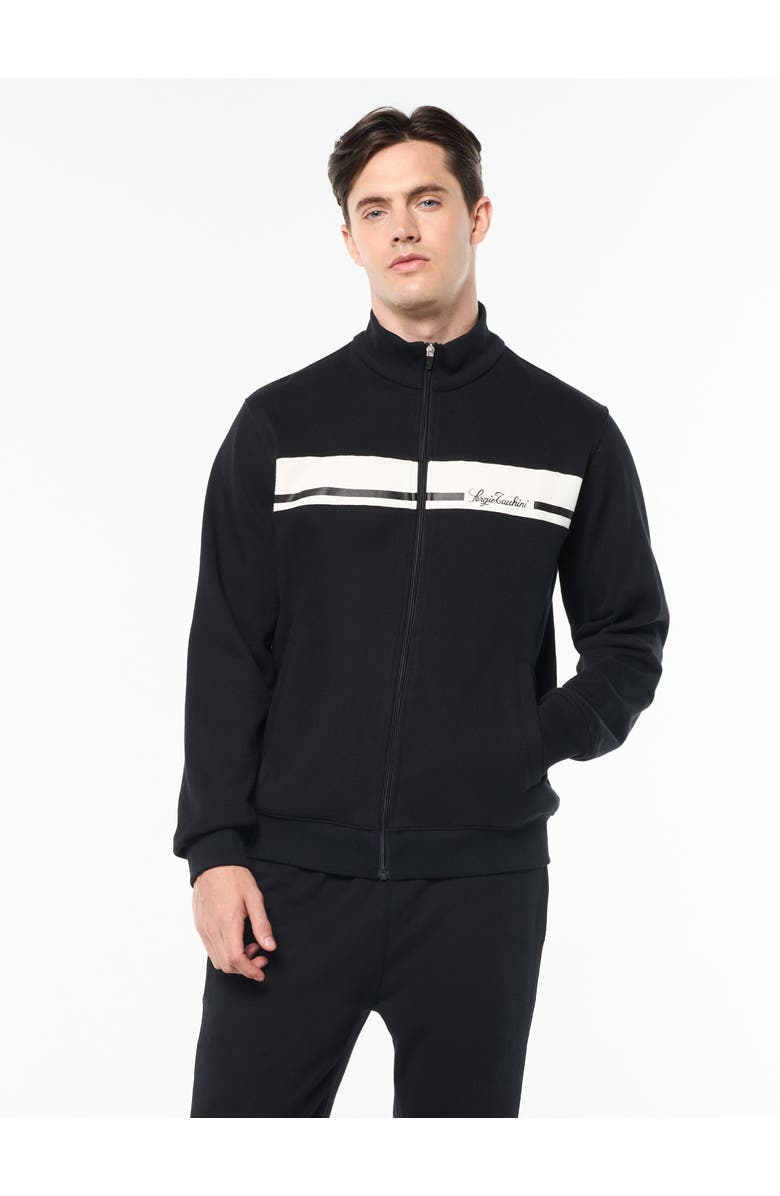 Sergio Tacchini Cursivo Track Jacket, Main, color, Black Beauty