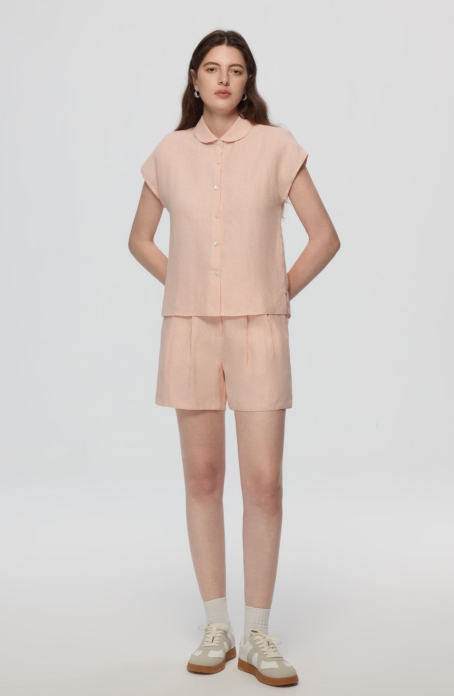 Juana Hemp Retreat Shorts In Peach