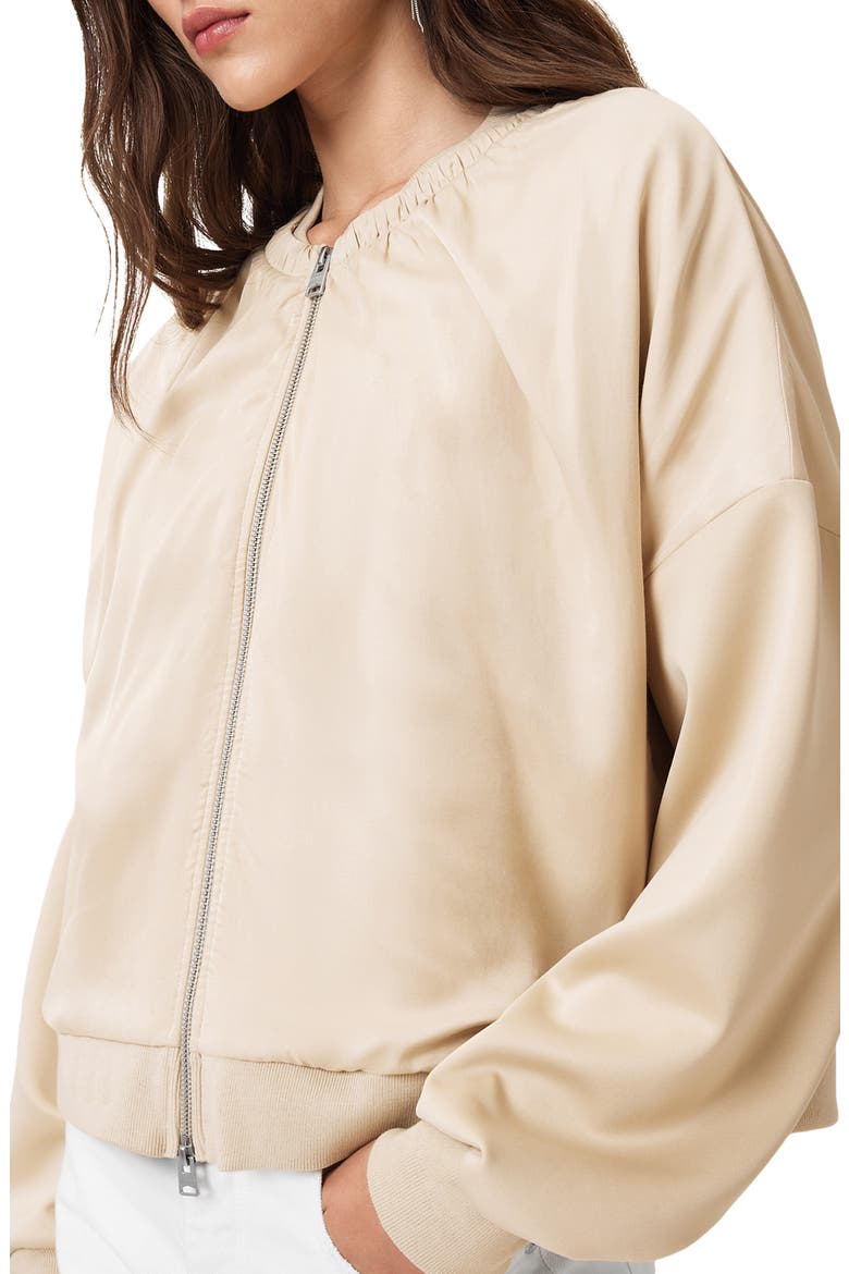 Mirri Shirred Bomber, Alternate, color, TOFU WHITE