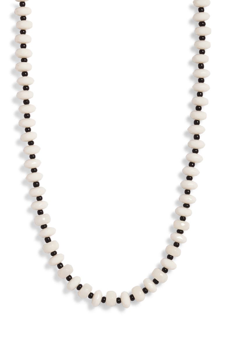 Nordstrom Color Pop Beaded Necklace, Main, color, Ivory- Black Combo
