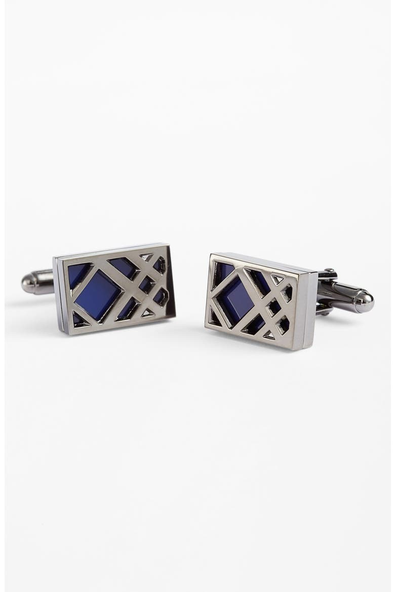 Check Cuff Links, Main, color, LAPIS BLUE
