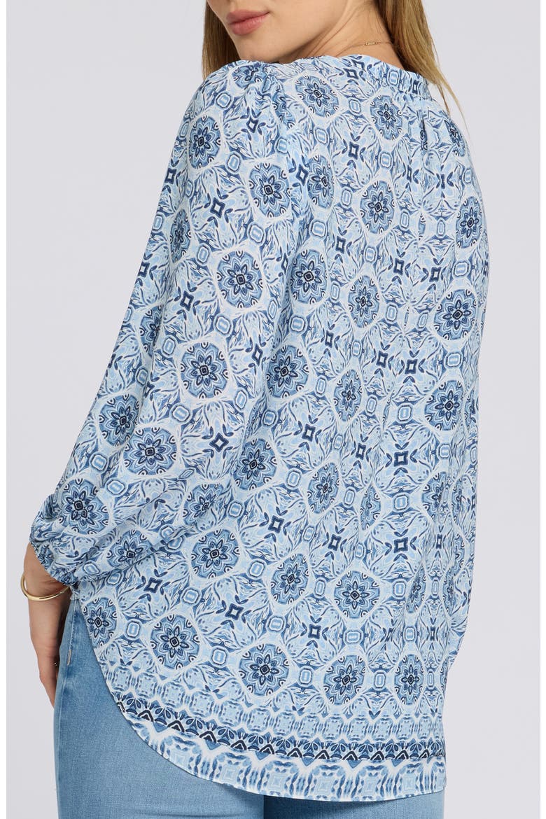 Print Puff Shoulder Top, Alternate, color, AZURE SKY