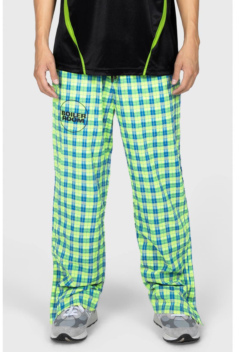 x Boiler Room Practice Plaid Track Pants, Main, color, NEON