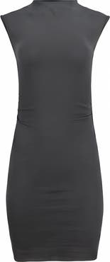 Lezat Kara Cotton Mock Neck Ruched Mini Dress