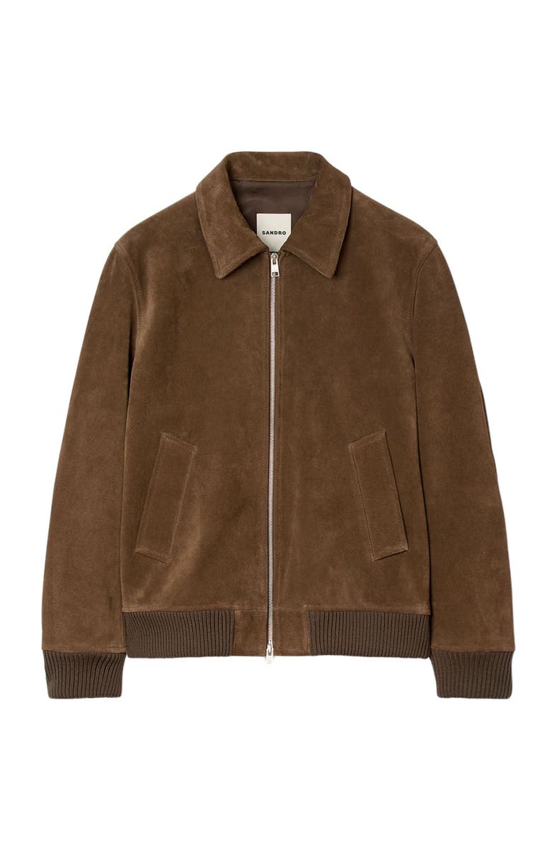 SANDRO Quilted zip jacket, Alternate, color, Caramel