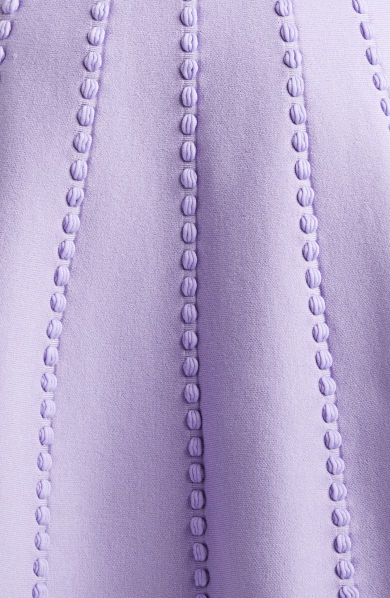 Oscar de la Renta Bobble Stitch Knit Fit & Flare Dress, Alternate, color, Pansy