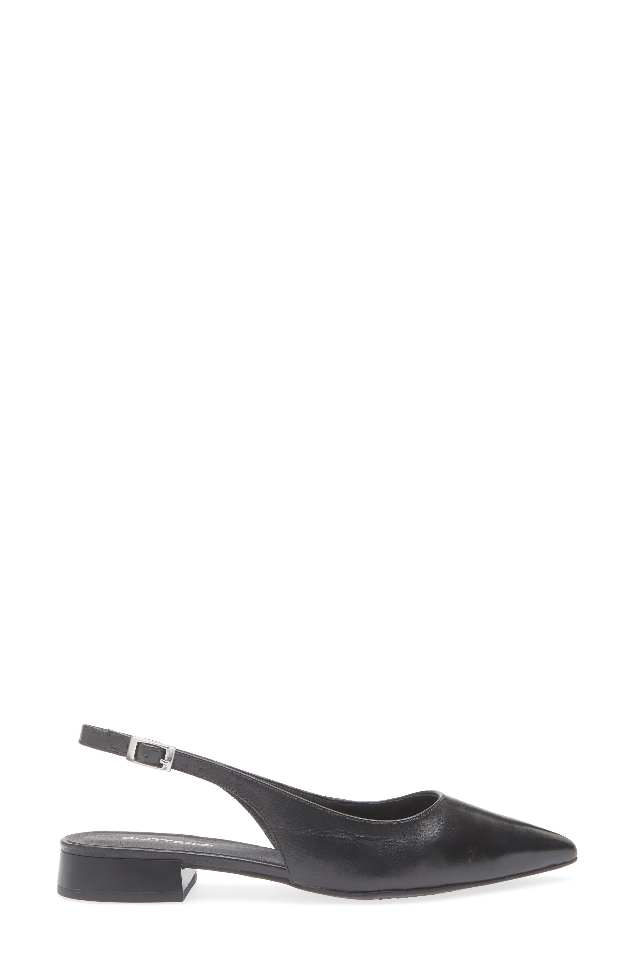 Bottero Alessandra Slingback Pointed Toe Flat, Alternate, color, Preto
